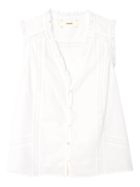  Xirena Sleeveless Ruffled Top - White 