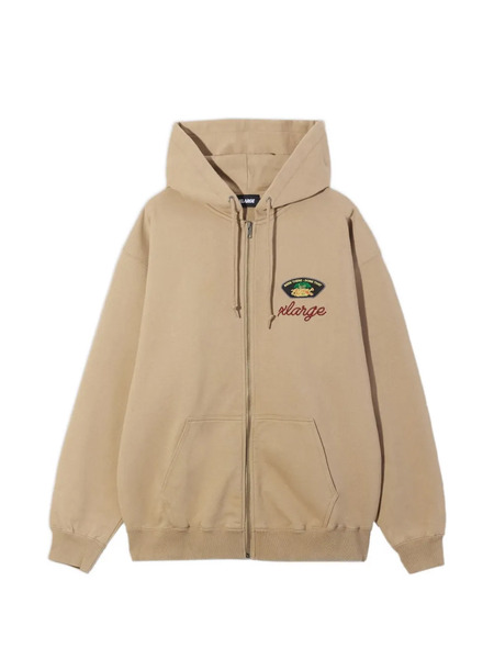  Xlarge Zip-up Embroidered Hoodie - Neutrals 