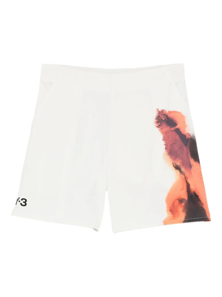  Y-3 Abstract-print Performance Shorts - Neutrals 