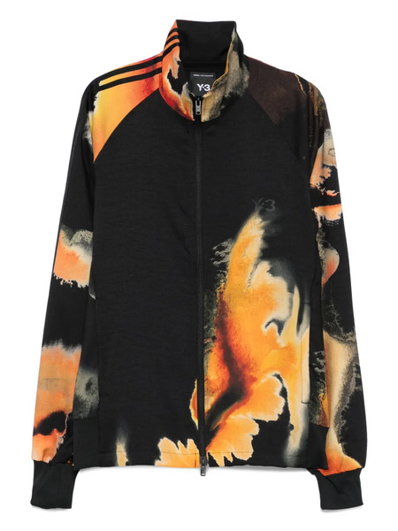  Y-3 Aop Abstract-print Zip-up Jacket - Black 