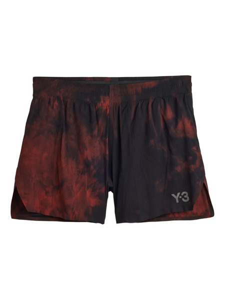 Y-3 Aop Tie-dye Pattern Running Shorts - Orange 