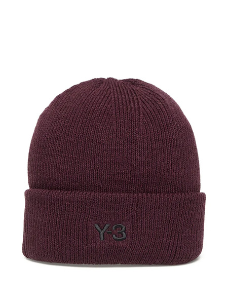  Y-3 Embroidered-logo Beanie Hat - Purple 
