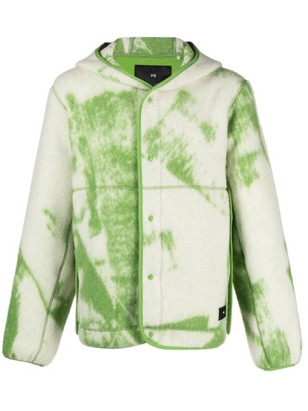  Y-3 Fuzzy Fleece Hooded Jacket - Green 
