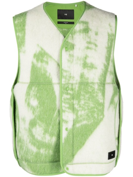  Y-3 Graphic-print Felted Vest - White 