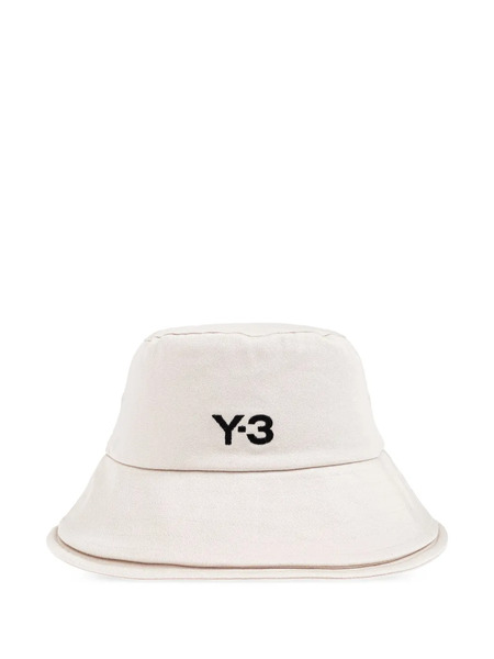  Y-3 Logo-print Bucket Hat - Neutrals 