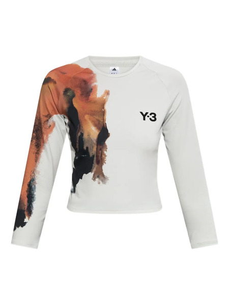  Y-3 Logo-print T-shirt - Neutrals 