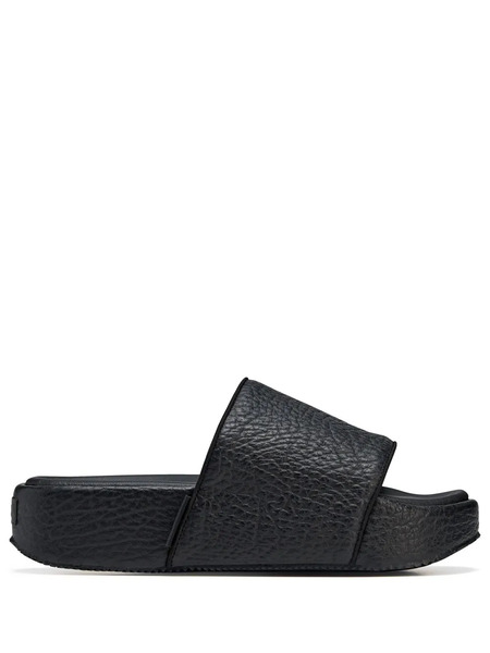  Y-3 Pebbled Open-toe Slides - Black 