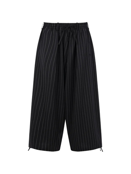  Y-3 Pinstripe-pattern Trousers - Black 
