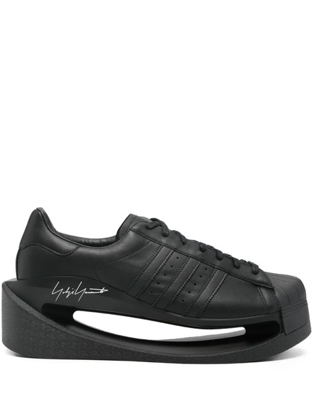  Y-3 Platform Leather Trainers - Black 