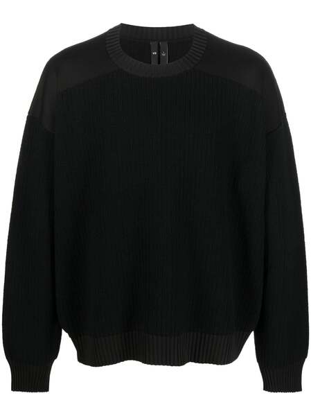  Y-3 Ribbed-knit Panelled Jumper - Black 