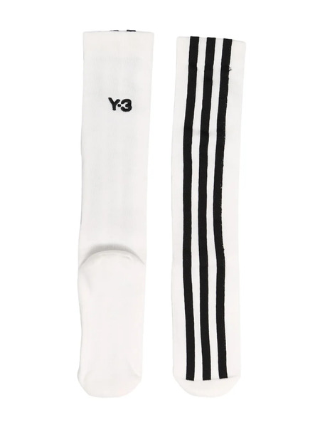  Y-3 3-stripe Logo Socks - White 