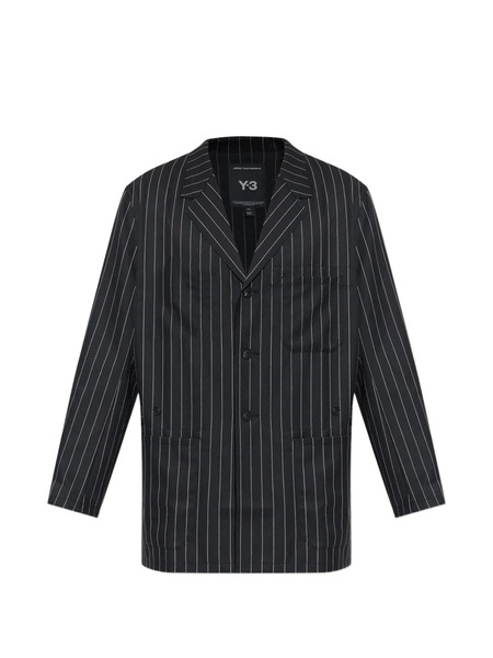 Y-3 Striped-pattern Buttoned Jacket - Black 
