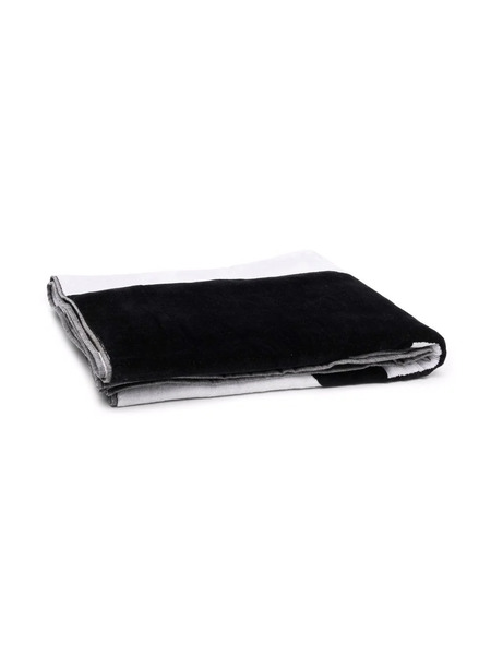  Y-3 Two-tone Panelled Bath Towel - Black 