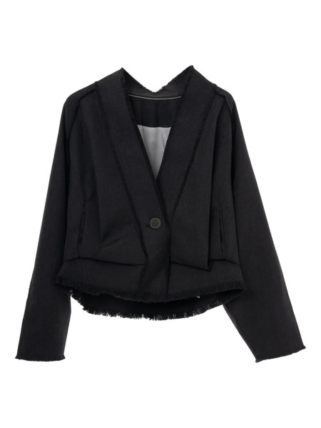  Yangkehan Frayed Jacket - Grey 