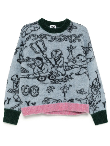  Yanyan Knits Jacquard Sweater - Blue 