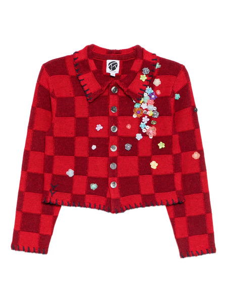  Yanyan Knits Shrunken-work Cardigan - Red 