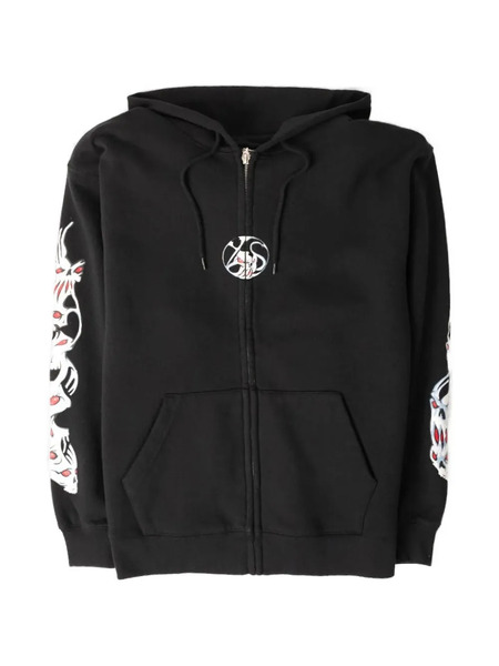  Yardsale Zip Screen-printed Hoodie - Black 