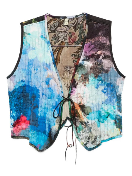  Yavi Abstract-print Waistcoat - Blue 