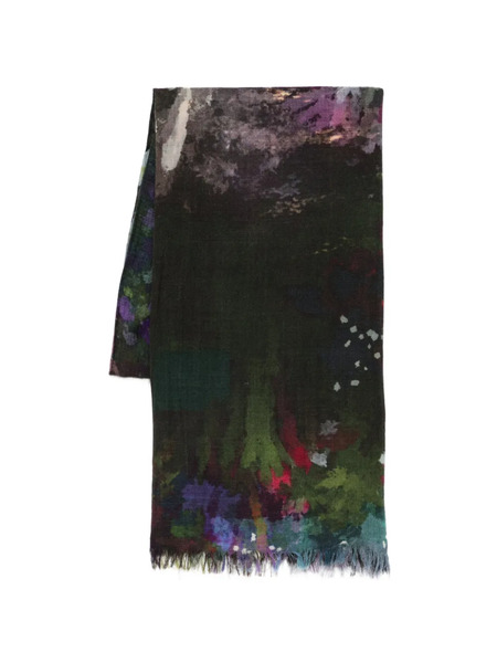  Yavi Print Fringed Scarf - Green 