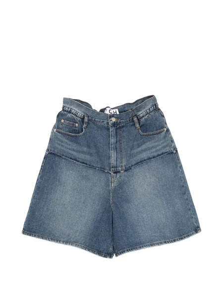  Ych Cotton Denim Shorts - Blue 