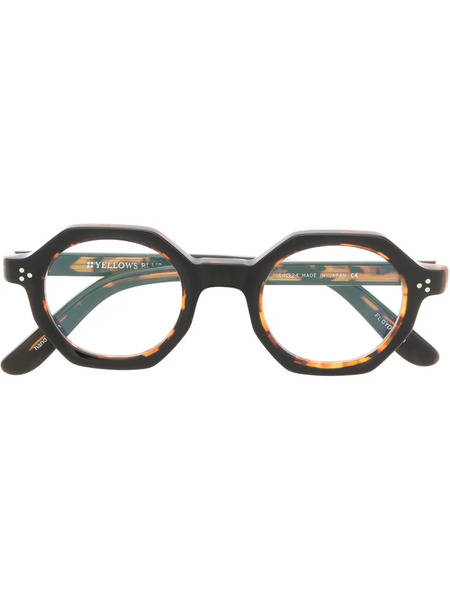  Yellow Plus Tortoiseshell Geometric-frame Glasses - Black 