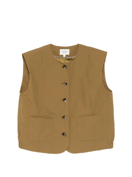  Yerse Button Cotton Vest - Green 