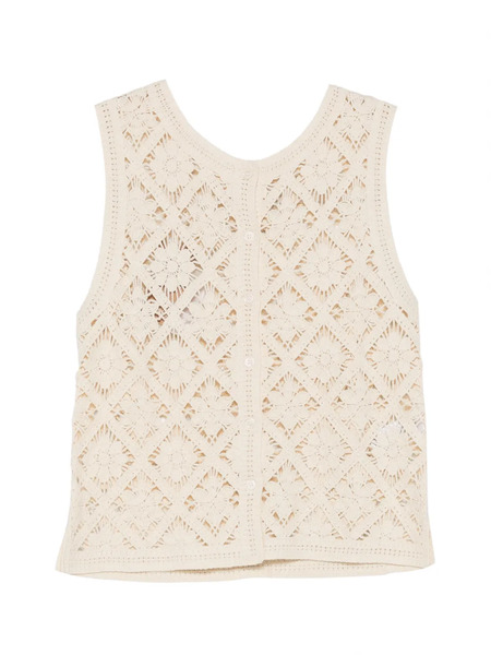  Yerse Openwork Knit Top - Neutrals 