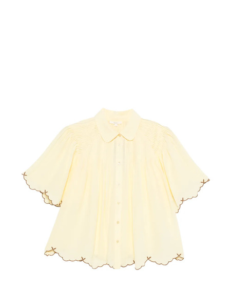  Yerse Scalloped Shirt - Yellow 