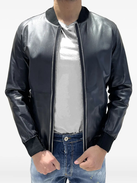  Yes London Zip Bomber Jacket - Black 