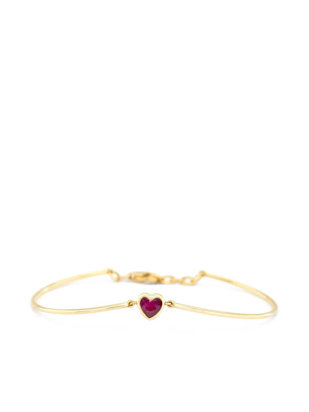  Yi Collection 18k Yellow Gold Heart Ruby Bangle 