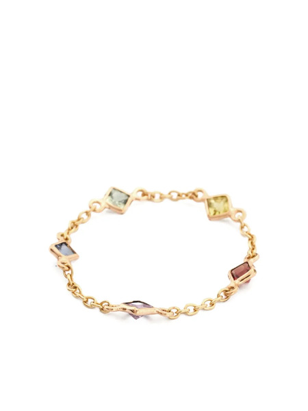  Yi Collection 14k Yellow Gold Rainbow Sapphire Chain Ring 