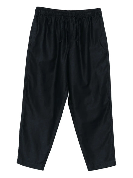  Ymc Elastic-waistband Cropped Trousers - Blue 