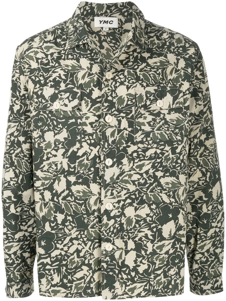  Ymc Graphic-print Long-sleeve Shirt - Green 