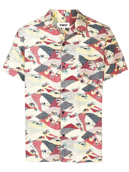  Ymc Graphic-print Short-sleeve Shirt - Yellow 