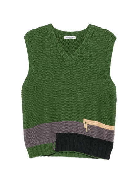  Ymc V-neck Colour-block Vest - Green 
