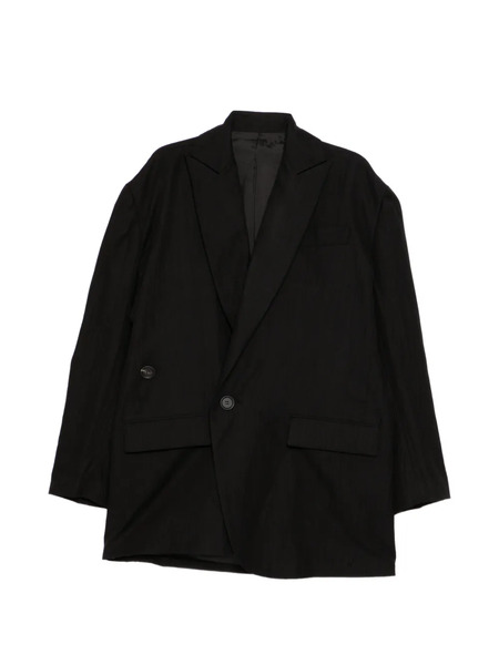  Yohji Yamamoto Button Textured Jacket - Black 