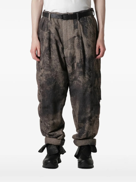  Yohji Yamamoto Buttoned Patterned Trousers - Brown 