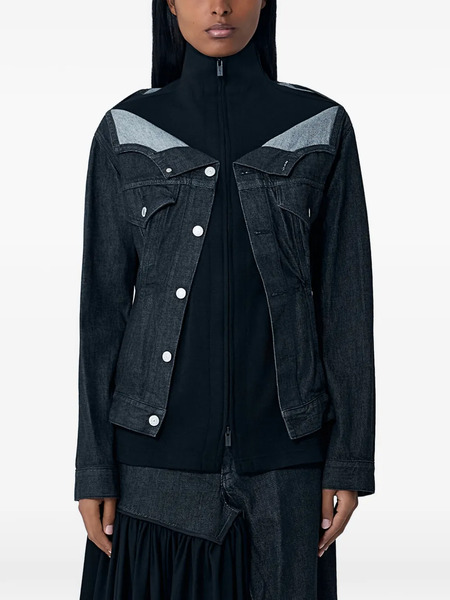  Yohji Yamamoto Contrast-panel Denim Jacket - Black 