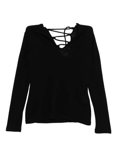  Yohji Yamamoto Lace-up Back Knitwear - Black 