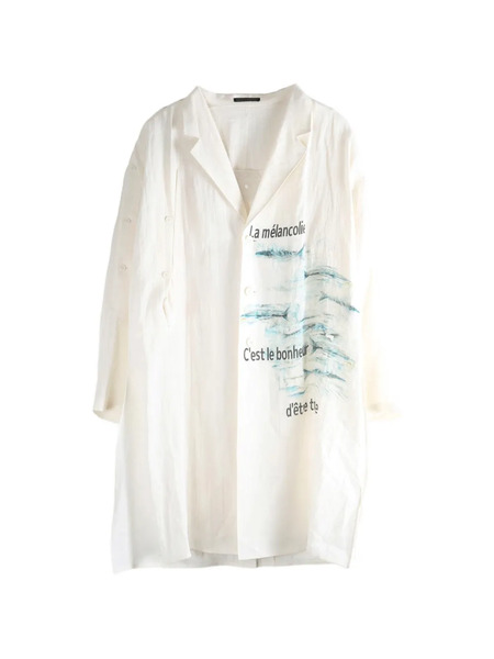  Yohji Yamamoto Printed Coat - Neutrals 