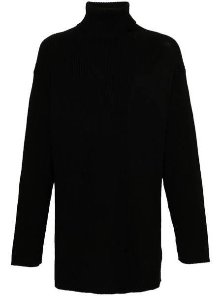  Yohji Yamamoto Ribbed-knit Sweater - Black 