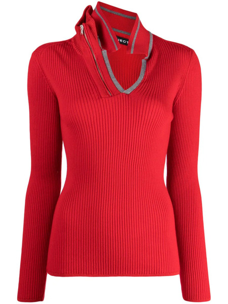  Y/project Asymmetric Ribbed Jumper - Red 
