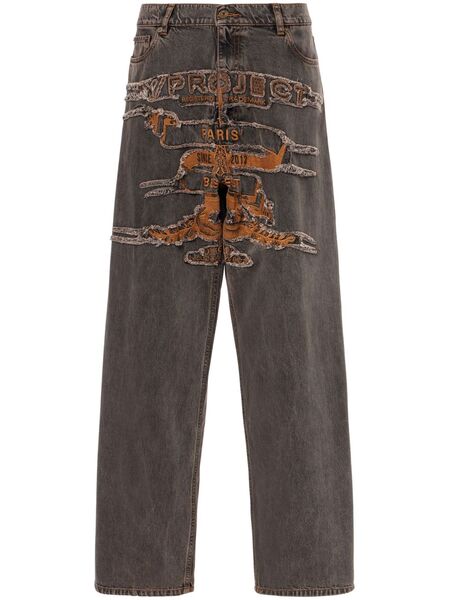  Y/project Distressed Straight-leg Jeans - Grey 