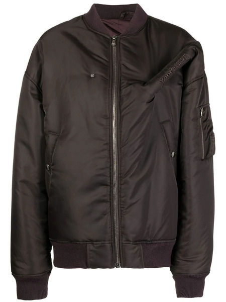  Y/project Embroidered-logo Pinched Bomber Jacket - Brown 