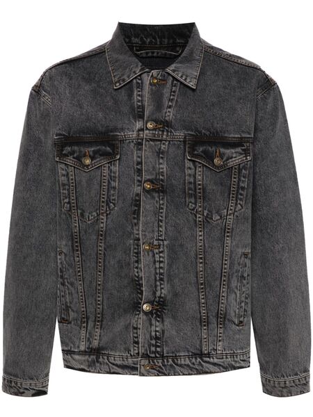  Y/project Logo-patch Denim Jacket - Grey 