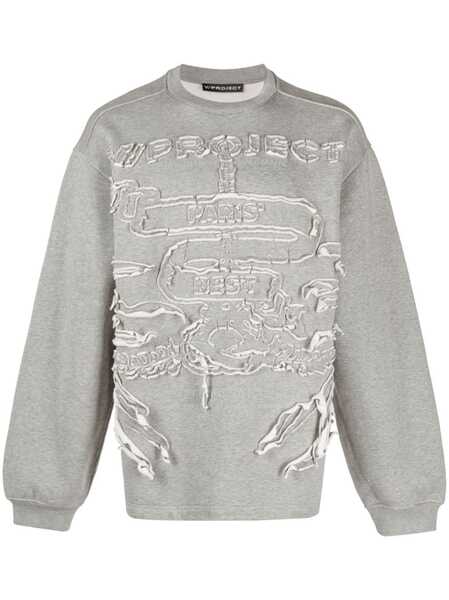  Y/project Paris' Best Distressed Cotton Sweatshirt - Grey 