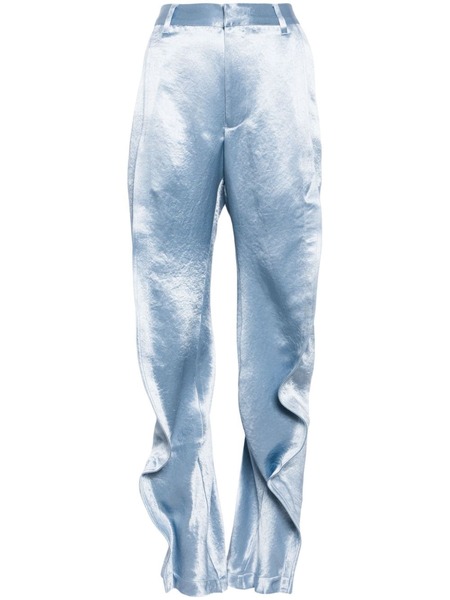  Y/project Ruffled Satin Trousers - Blue 