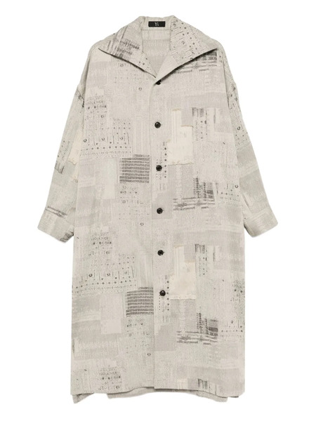  Y's Patterned Coat - Grey 