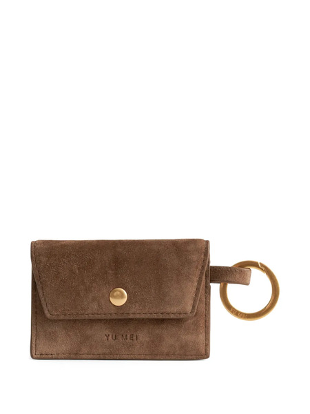  Yu Mei Envelope Button-fastening Cardholder Keyring - Brown 