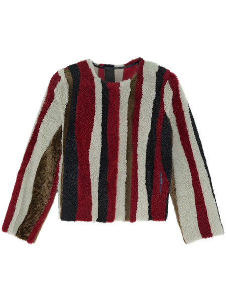 Yves Salomon Wave-pattern Jacket - White 